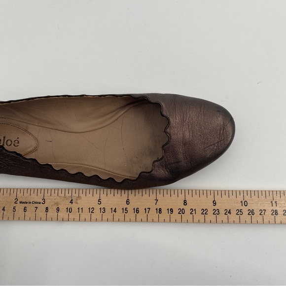 Chloe Designer Lauren Classic Bronze Metallic Ballet Flats (7.5) - Picture 6 of 6